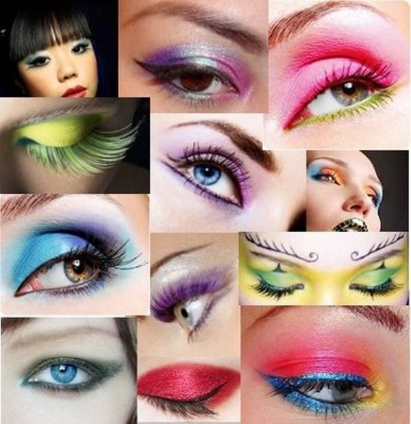 Bright and colorful eye shadow makeup