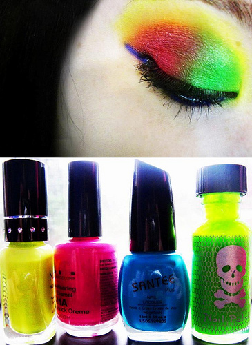 Neon eye makeup