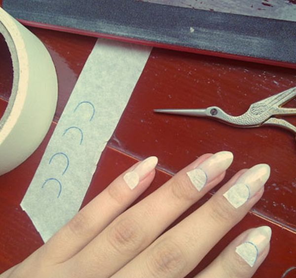 Manicure with tape