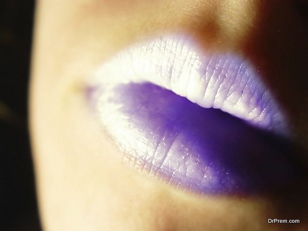Purple and red color lip color