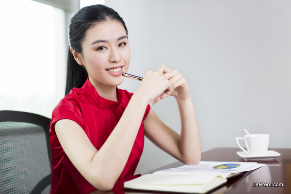 young businesswoman in her office