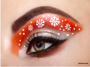 Christmas tree lights inspired eye makeup