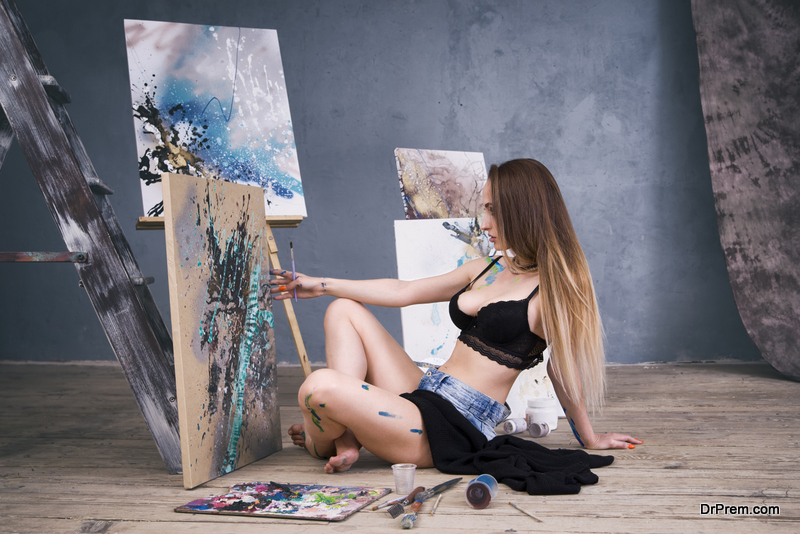 woman busy with passion project