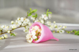 Pink menstrual cup